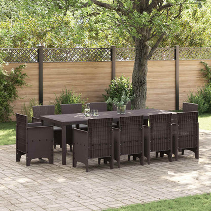 Set da Pranzo per Giardino 11 pcs Marrone Polipropilene