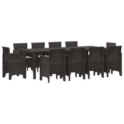 Set da Pranzo per Giardino 11 pcs Marrone Polipropilene
