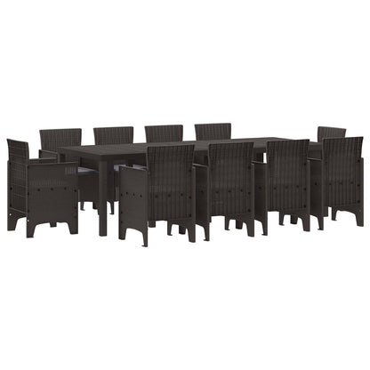 Set da Pranzo per Giardino 11 pcs Marrone Polipropilene