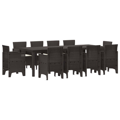 Set da Pranzo per Giardino 11 pcs Marrone Polipropilene
