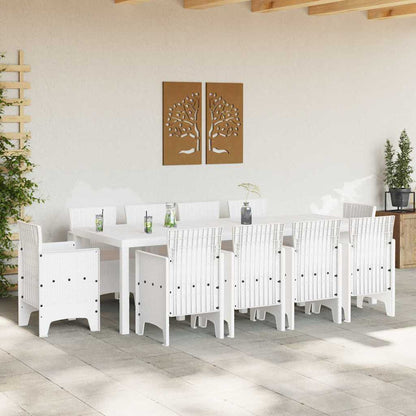 Set da Pranzo per Giardino 11 pcs Bianco Polipropilene