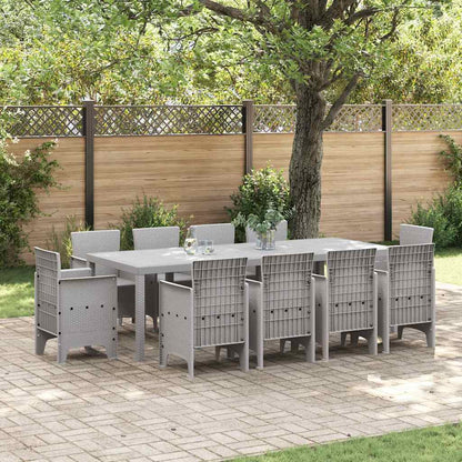 Set da Pranzo per Giardino 11 pcs Grigio chiaro Polipropilene