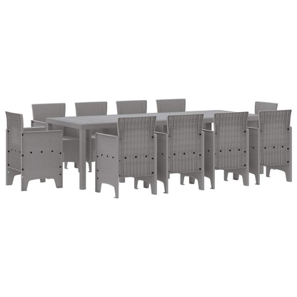 Set da Pranzo per Giardino 11 pcs Grigio chiaro Polipropilene