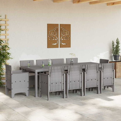 Set da Pranzo per Giardino 11 pcs Grigio chiaro Polipropilene