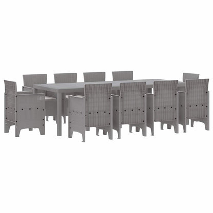 Set da Pranzo per Giardino 11 pcs Grigio chiaro Polipropilene