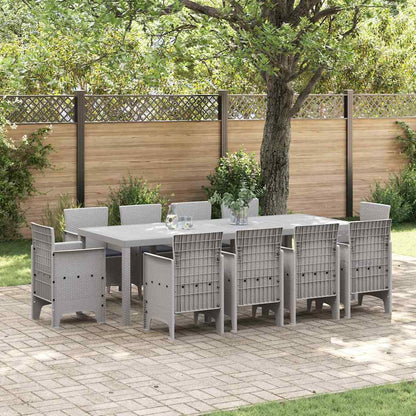 Set da Pranzo per Giardino 11 pcs Grigio chiaro Polipropilene