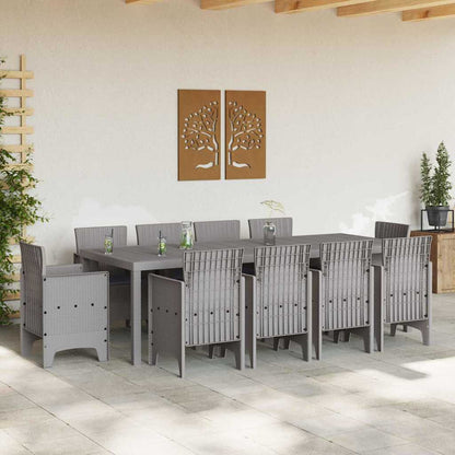 Set da Pranzo per Giardino 11 pcs Grigio chiaro Polipropilene