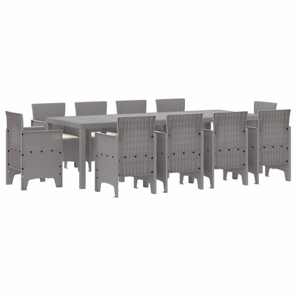 Set da Pranzo per Giardino 11 pcs Grigio chiaro Polipropilene