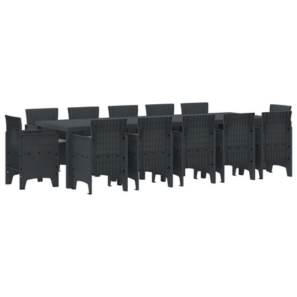 Set da Pranzo per Giardino 13 pcs Antracite Rattan sintetico