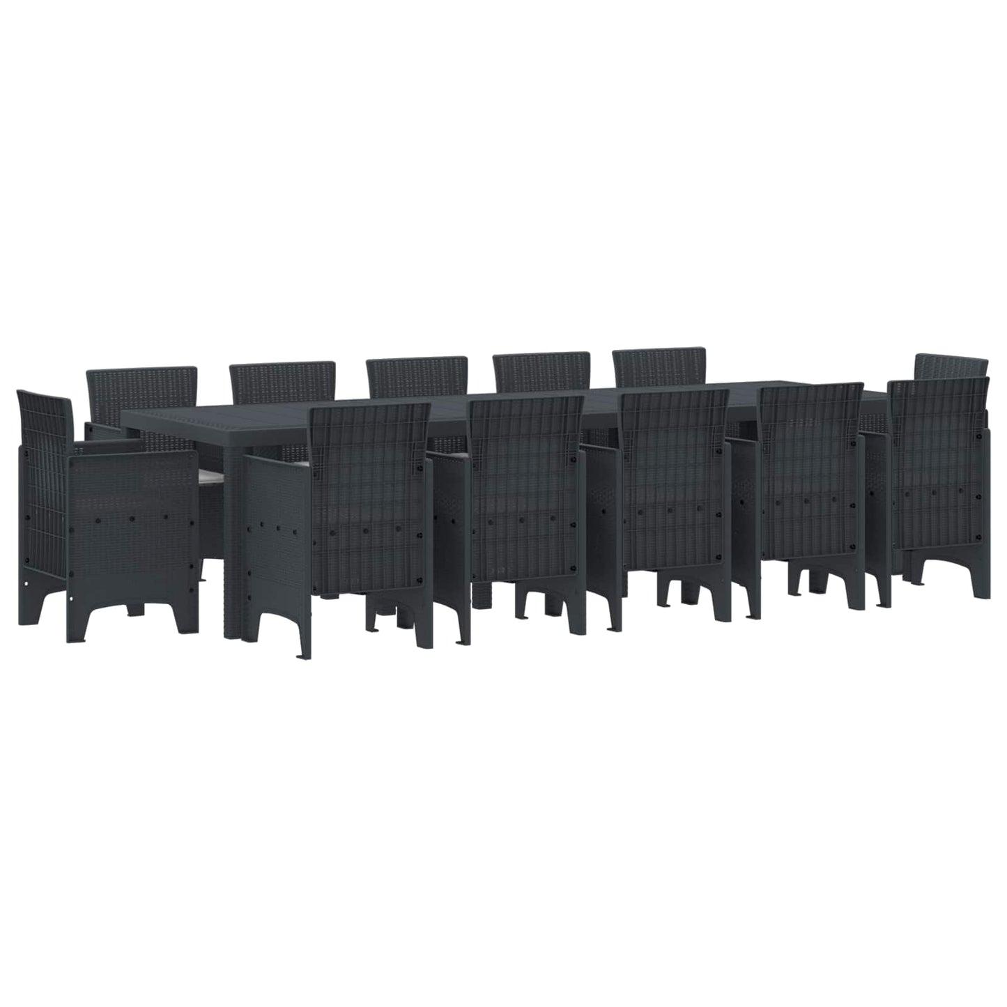 Set da Pranzo per Giardino 13 pcs Antracite e grigio chiaro