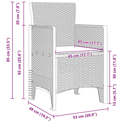 Set da Pranzo per Giardino 13 pcs Antracite e grigio chiaro