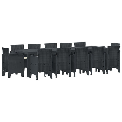 Set da Pranzo per Giardino 13 pcs Antracite Polyrattan