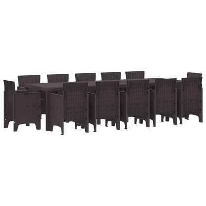 Set da Pranzo per Giardino 13 pcs Marrone Poly Rattan