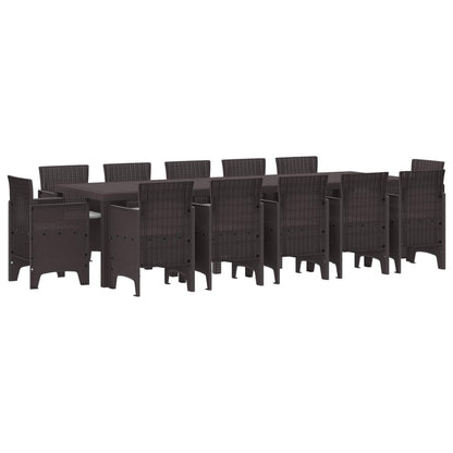 Set da Pranzo per Giardino 13 pcs Marrone e grigio chiaro