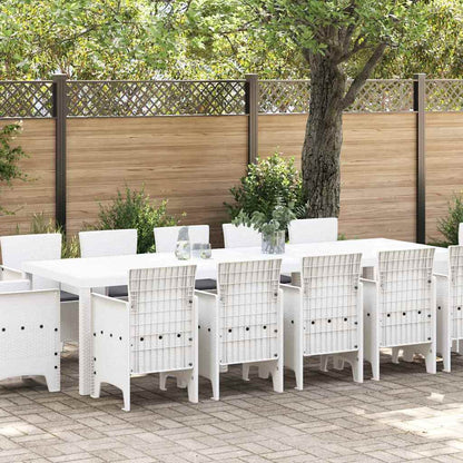 Set da Pranzo per Giardino con cuscino 13 pcs Bianco