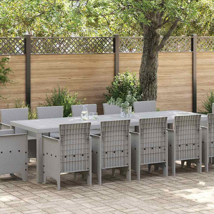 Set da Pranzo per Giardino 13 pcs Grigio chiaro Poly Rattan