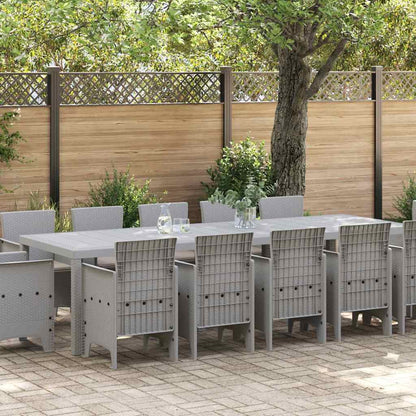 Set da Pranzo per Giardino 13 pcs Grigio chiaro Poly Rattan