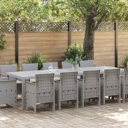 Set da Pranzo per Giardino con cuscino 13 pcs Grigio chiaro