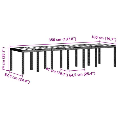 Set da Pranzo per Giardino 15 pcs Antracite Rattan Polt