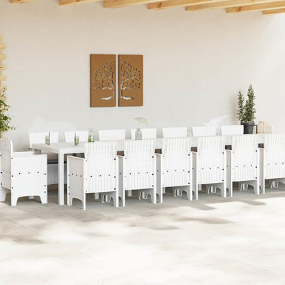 Set da pranzo da giardino con cuscini 17 pcs Bianco PP