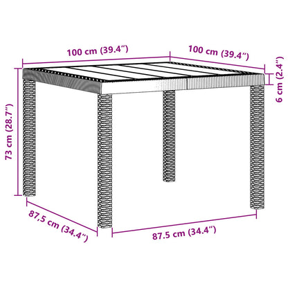 Set da Pranzo per Giardino 3 pcs Antracite Polipropilene
