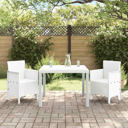 Set da Pranzo per Giardino 3 pcs Bianco Polipropilene