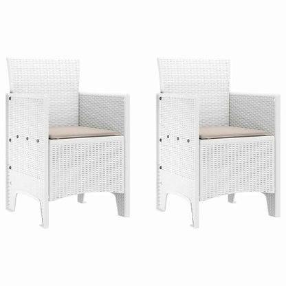 Set da Pranzo per Giardino 3 pcs Bianco Polipropilene