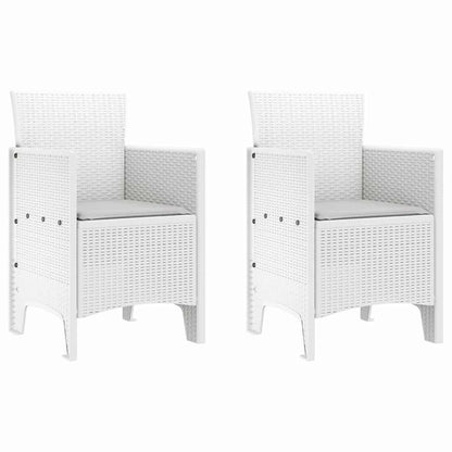 Set da Pranzo per Giardino 3 pcs Bianco Polipropilene