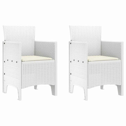 Set da Pranzo per Giardino 3 pcs Bianco Polipropilene