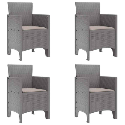 Set da Pranzo per Giardino 5 pcs Grigio chiaro Rattan Polt