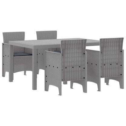 Set da Pranzo per Giardino 5 pcs Grigio chiaro Rattan Polt