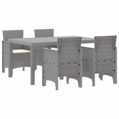 Set da Pranzo per Giardino 5 pcs Grigio chiaro Rattan Polt