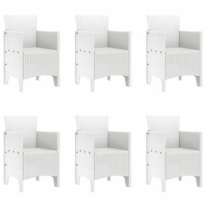 Set da Pranzo per Giardino 7 pcs Bianco Polipropilene