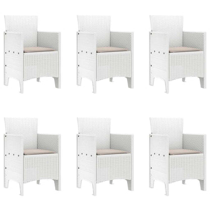 Set da Pranzo per Giardino 7 pcs Bianco Polipropilene