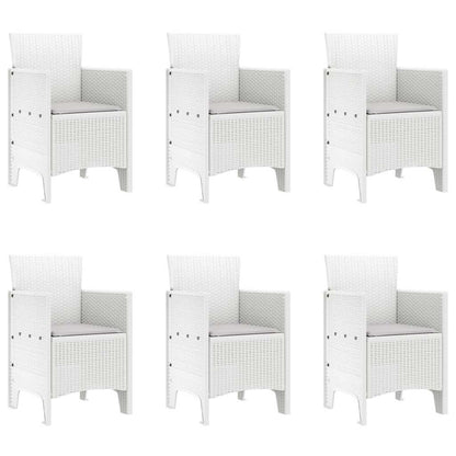 Set da Pranzo per Giardino 7 pcs Bianco Polipropilene