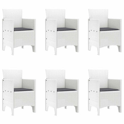 Set da Pranzo per Giardino 7 pcs Bianco Polipropilene