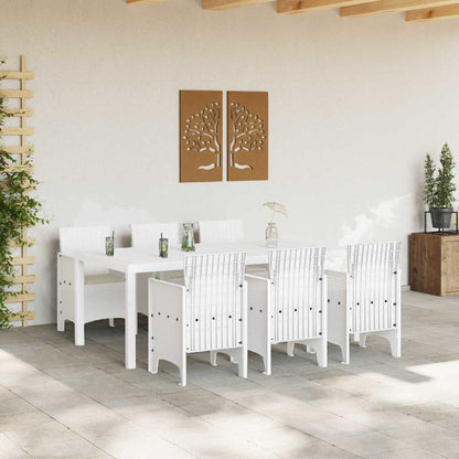 Set da Pranzo per Giardino 7 pcs Bianco Polipropilene