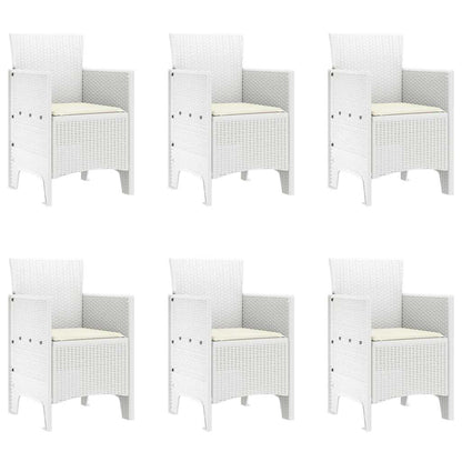 Set da Pranzo per Giardino 7 pcs Bianco Polipropilene