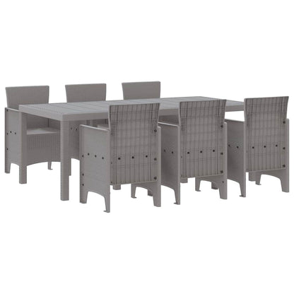 Set da Pranzo per Giardino 7 pcs Grigio chiaro Polipropilene