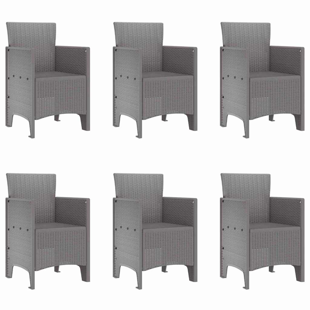 Set da Pranzo per Giardino 7 pcs Grigio chiaro Polipropilene