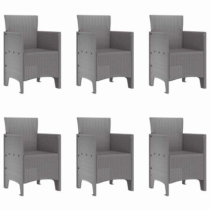 Set da Pranzo per Giardino 7 pcs Grigio chiaro Polipropilene