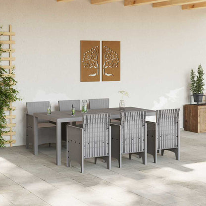 Set da Pranzo per Giardino 7 pcs Grigio chiaro Polipropilene