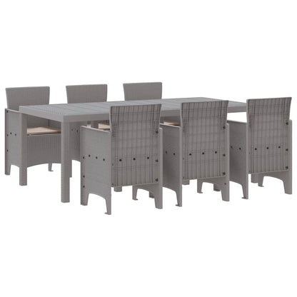 Set da Pranzo per Giardino 7 pcs Grigio chiaro Polipropilene