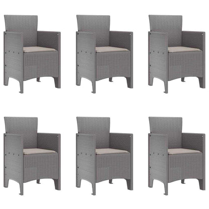 Set da Pranzo per Giardino 7 pcs Grigio chiaro Polipropilene