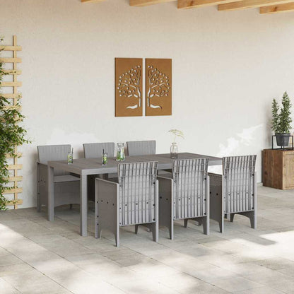 Set da Pranzo per Giardino 7 pcs Grigio chiaro Polipropilene