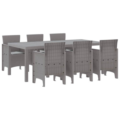 Set da Pranzo per Giardino 7 pcs Grigio chiaro Polipropilene