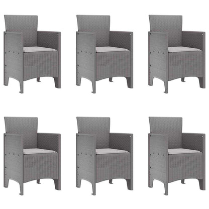 Set da Pranzo per Giardino 7 pcs Grigio chiaro Polipropilene