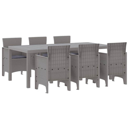 Set da Pranzo per Giardino 7 pcs Grigio chiaro Polipropilene