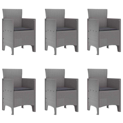 Set da Pranzo per Giardino 7 pcs Grigio chiaro Polipropilene