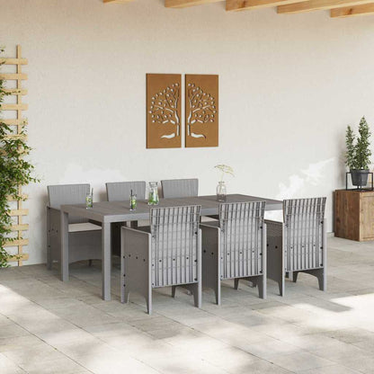 Set da Pranzo per Giardino 7 pcs Grigio chiaro Polipropilene